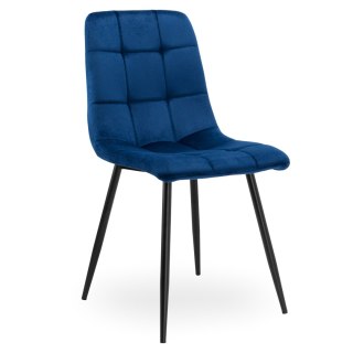 Krzesło welurowe DENVER velvet niebieskie