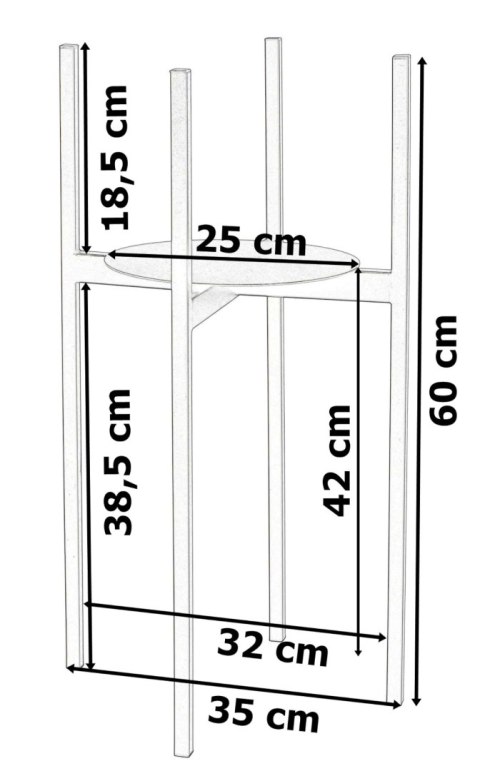 Kwietnik stojący loftowy Torre 60 cm czarny Kwietnik stojący loftowy Torre 60 cm czarny
