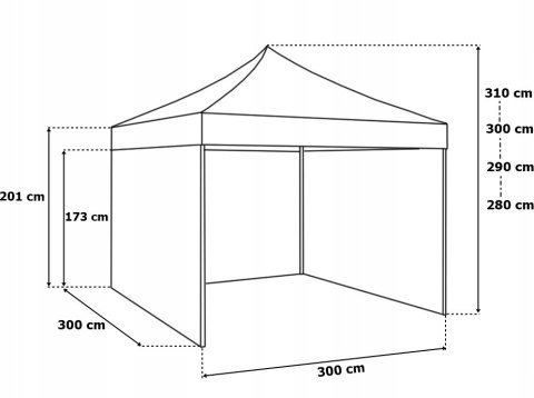 Pawilon handlowy ekspresowy 3x3 m 3 ściany zielony Pawilon handlowy ekspresowy 3x3 m 3 ściany zielony