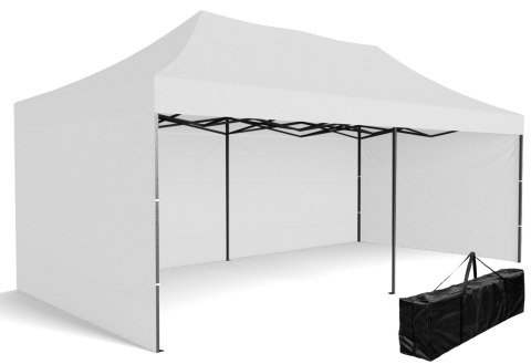 Pawilon handlowy ekspresowy - 3x6 m - 3 ściany - biały Pawilon handlowy ekspresowy - 3x6 m - 3 ściany - biały