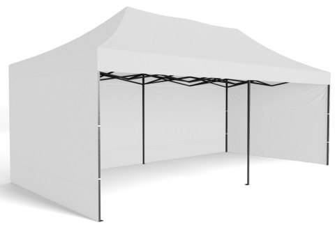 Pawilon handlowy ekspresowy - 3x6 m - 3 ściany - biały Pawilon handlowy ekspresowy - 3x6 m - 3 ściany - biały