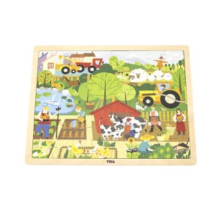 Viga Viga 44588 Puzzle na podkładce 48 elementów - poznajemy farmę