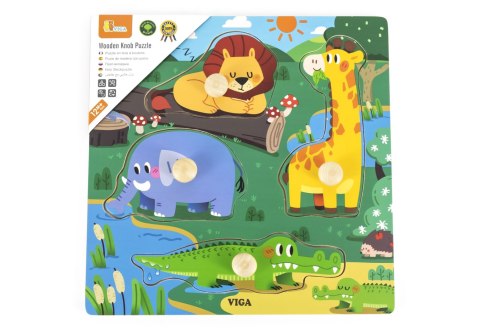 Viga Viga 44593 Puzzle z uchwytami - dzikie zwierzęta