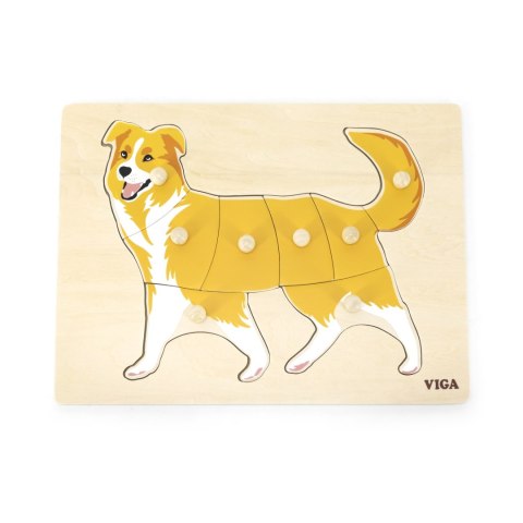 Viga Viga 44611 Puzzle na podkładce z uchwytami - Pies