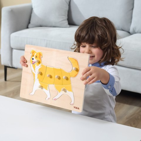 Viga Viga 44611 Puzzle na podkładce z uchwytami - Pies
