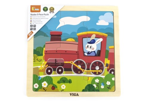 Viga Viga 44631 Puzzle na podkładce 9 elementów - pociąg Viga Viga 44631 Puzzle na podkładce 9 elementów - pociąg