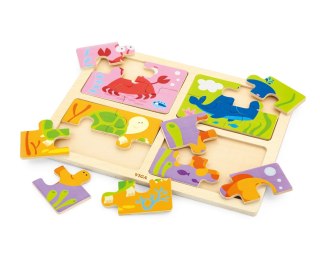 Viga Viga 50190 Puzzle na podkładce 4w1 - morze