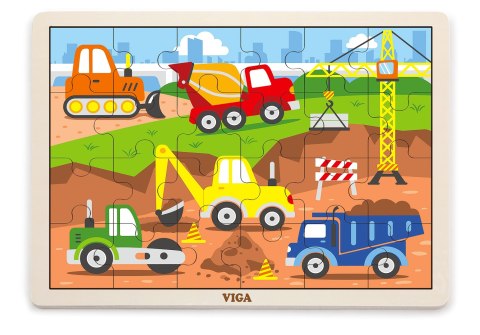 Viga Viga 51463 Puzzle na podkładce 24 elementy - na budowie Viga Viga 51463 Puzzle na podkładce 24 elementy - na budowie