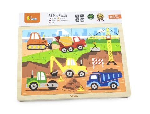 Viga Viga 51463 Puzzle na podkładce 24 elementy - na budowie Viga Viga 51463 Puzzle na podkładce 24 elementy - na budowie