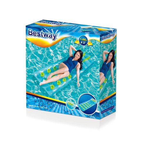 Bestway Bestway 43015 DMUCHANY MATERAC PLAŻOWY 188cm x 71cm NIEBIESKI Bestway Bestway 43015 DMUCHANY MATERAC PLAŻOWY 188cm x 71cm NIEBIESKI