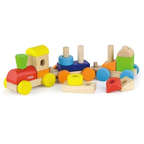 Viga Viga 51610 Barwna kolejka z klockami Viga Viga 51610 Barwna kolejka z klockami