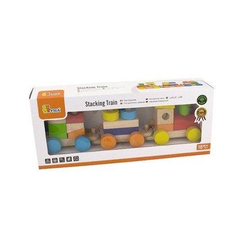 Viga Viga 51610 Barwna kolejka z klockami Viga Viga 51610 Barwna kolejka z klockami
