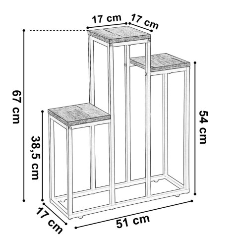 Kwietnik metalowy loft AGRAS CRAFT stojak na kwiaty Kwietnik metalowy loft AGRAS CRAFT stojak na kwiaty