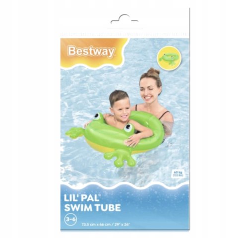 Bestway Kółko koło dmuchane do pływania 3-6 lat zielona żaba Bestway 36464Z Bestway Kółko koło dmuchane do pływania 3-6 lat zielona żaba Bestway 36464Z