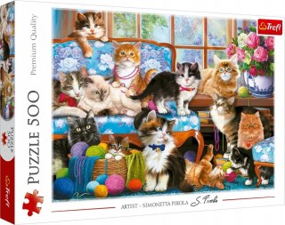 Trefl Puzzle Kocia Rodzina Koty 500 elementów Trefl 37425