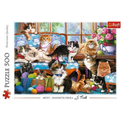Trefl Puzzle Kocia Rodzina Koty 500 elementów Trefl 37425 Trefl Puzzle Kocia Rodzina Koty 500 elementów Trefl 37425