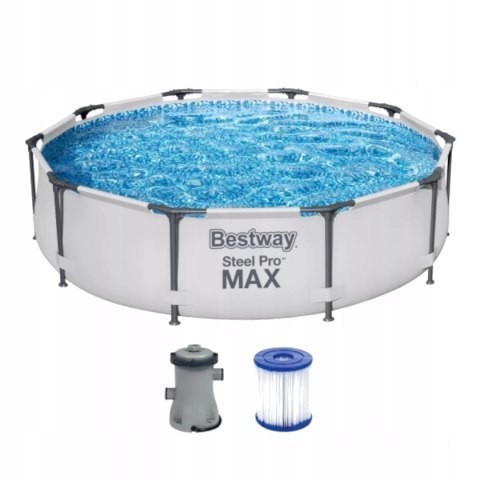 Bestway Basen stelażowy z pompą flirtującą ogrodowy okrągły 305x76cm Bestway 56408