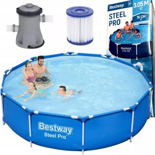 Bestway Basen stelażowy z pompą flirtującą ogrodowy okrągły Bestway 56679