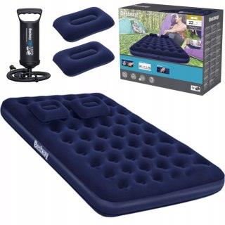 Bestway Materac dmuchany dwuosobowy pompka ręczna 2x poduszki Bestway 67374