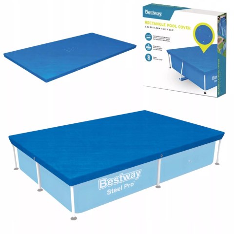 Bestway Przykrycie 264 x 174cm na basen stelażowy Bestway 58105 Bestway Przykrycie 264 x 174cm na basen stelażowy Bestway 58105