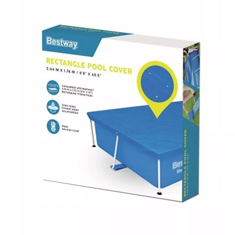 Bestway Przykrycie 264 x 174cm na basen stelażowy Bestway 58105 Bestway Przykrycie 264 x 174cm na basen stelażowy Bestway 58105