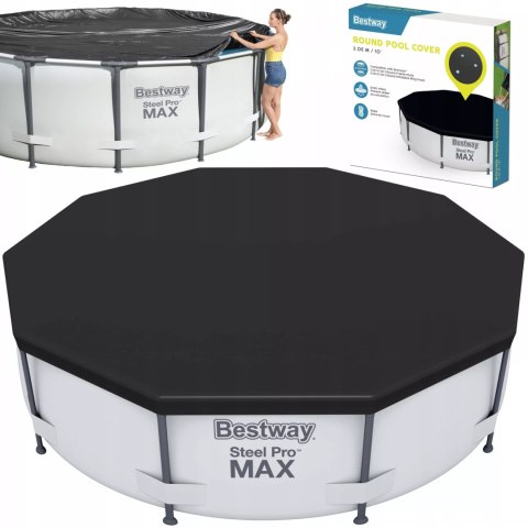 Bestway Przykrycie na basen ze stelażem śr. 305cm Bestway 58036 Bestway Przykrycie na basen ze stelażem śr. 305cm Bestway 58036