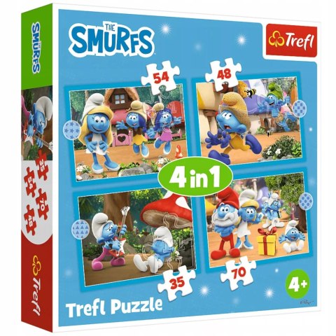 Trefl Puzzle 4w1 Smerfy Wioska Smerfów 3+ Trefl 34656 Trefl Puzzle 4w1 Smerfy Wioska Smerfów 3+ Trefl 34656