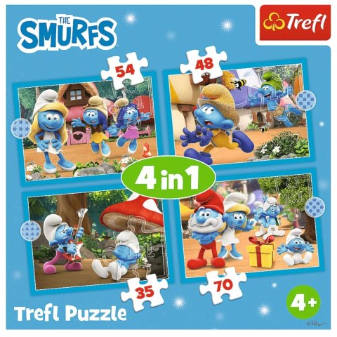 Trefl Puzzle 4w1 Smerfy Wioska Smerfów 3+ Trefl 34656 Trefl Puzzle 4w1 Smerfy Wioska Smerfów 3+ Trefl 34656