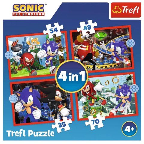 Trefl Puzzle 4w1 Sonic Przygody Sonica 4+ Trefl 34625 Trefl Puzzle 4w1 Sonic Przygody Sonica 4+ Trefl 34625