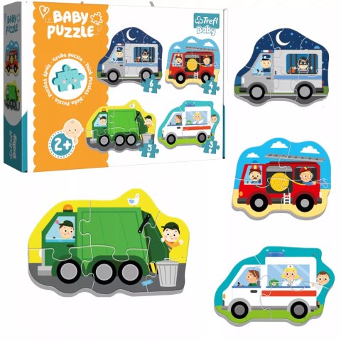 Trefl Puzzle Baby pojazdy i zawody 2+ Trefl 36071 Trefl Puzzle Baby pojazdy i zawody 2+ Trefl 36071