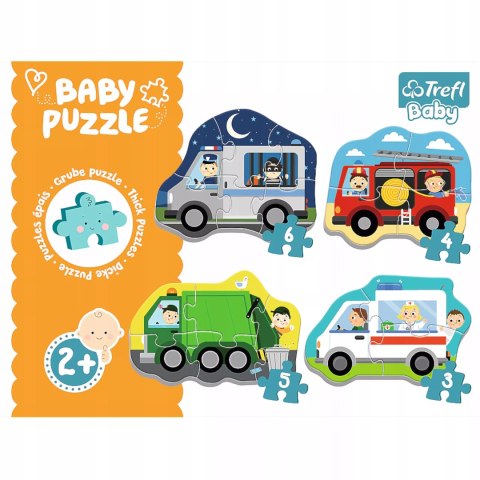 Trefl Puzzle Baby pojazdy i zawody 2+ Trefl 36071 Trefl Puzzle Baby pojazdy i zawody 2+ Trefl 36071