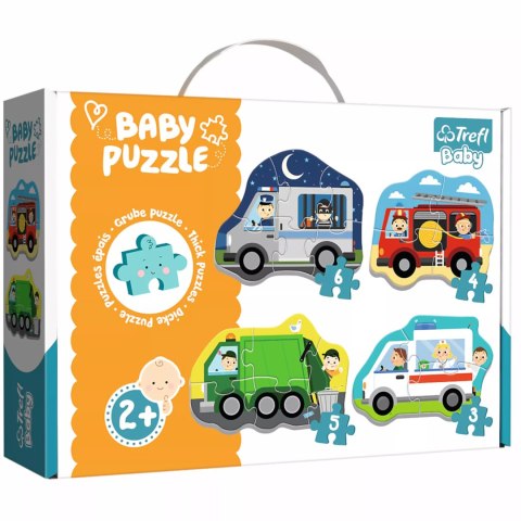 Trefl Puzzle Baby pojazdy i zawody 2+ Trefl 36071 Trefl Puzzle Baby pojazdy i zawody 2+ Trefl 36071