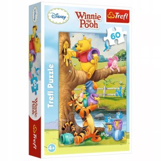 Trefl Puzzle Kubuś Puchatek 60 el. Małe co nieco Tygrysek Prosiaczek Trefl 17264