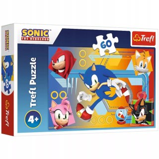 Trefl Puzzle Sonic szybki jak błyskawica 60 el. Sonic w akcji Trefl 17387