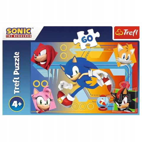 Trefl Puzzle Sonic szybki jak błyskawica 60 el. Sonic w akcji Trefl 17387 Trefl Puzzle Sonic szybki jak błyskawica 60 el. Sonic w akcji Trefl 17387