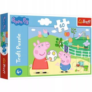 Trefl Puzzle Świnka Peppa 60 el. Zabawy w gronie przyjaciół Trefl 17356
