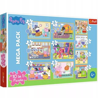 Trefl Puzzle Trefl Świnka Peppa Puzzle 10w1 329 el. Poznaj Świnkę Peppę 90383