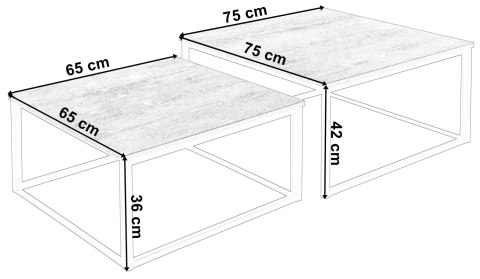 Zestaw 2 stolików loftowych VELEN BIAŁY CRAFT 2w1 Zestaw 2 stolików loftowych VELEN BIAŁY CRAFT 2w1