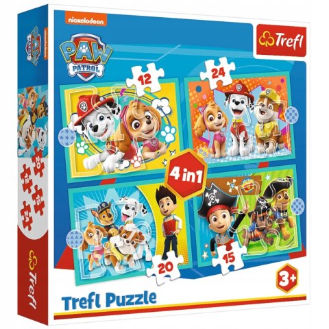 Trefl Puzzle 4w1 Psi Patrol Wesoła ekipa 3+ Trefl 34346 Trefl Puzzle 4w1 Psi Patrol Wesoła ekipa 3+ Trefl 34346