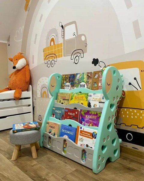 Luxma REGAŁ MONTESSORI NA KSIĄŻKI PÓŁKA SZAFKA ORGANIZER POKÓJ DZIECIĘCY ŻYRAFKA ZIELONY Z33