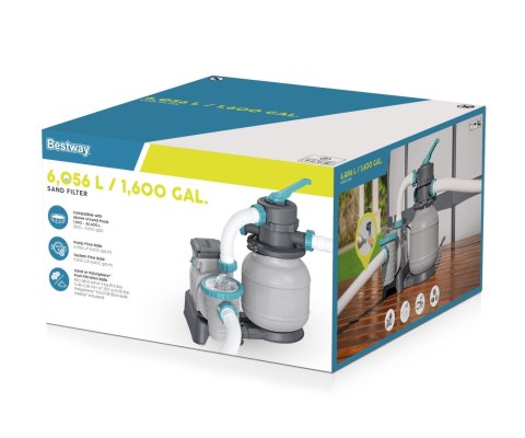 Bestway Bestway 58497 Pompa filtrująca piaskowa Flowclear 5678l Bestway Bestway 58497 Pompa filtrująca piaskowa Flowclear 5678l