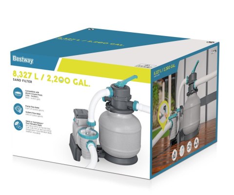Bestway Bestway 58499 Pompa filtrująca piaskowa Flowclear 8327l Bestway Bestway 58499 Pompa filtrująca piaskowa Flowclear 8327l