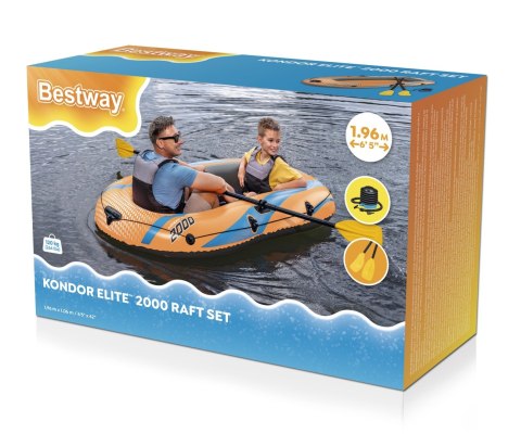Bestway Bestway 61141 Dmuchany ponton Kondor Elite 2000 1.96m x 1.06m Bestway Bestway 61141 Dmuchany ponton Kondor Elite 2000 1.96m x 1.06m