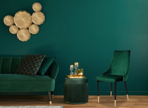 Krzesło welurowe tapicerowane Vermont Velvet ciemnozielone Krzesło welurowe tapicerowane Vermont Velvet ciemnozielone
