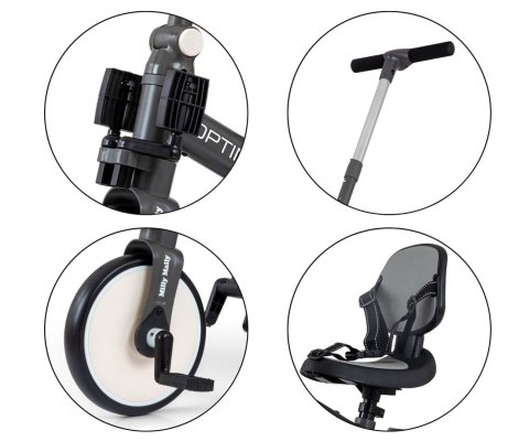 Qplay Milly Mally Rowerek 5w1 Optimus Max Dark Grey Qplay Milly Mally Rowerek 5w1 Optimus Max Dark Grey