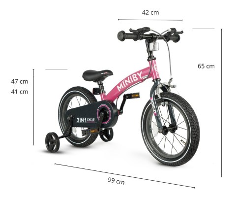 Qplay Qplay Rowerek Dziecięcy - Rowerek Biegowy Miniby 14 cali Rosa Qplay Qplay Rowerek Dziecięcy - Rowerek Biegowy Miniby 14 cali Rosa