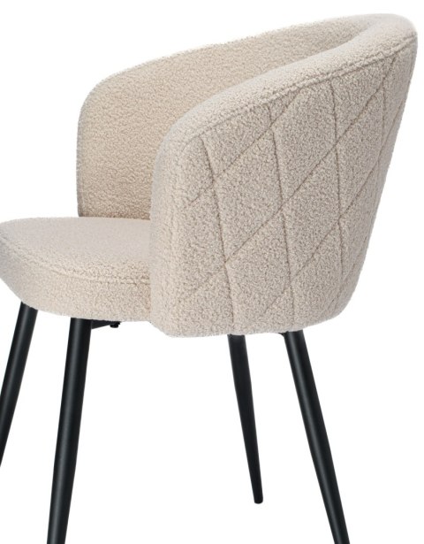 Krzesło boucle HAMPTON teddy beżowe Krzesło boucle HAMPTON teddy beżowe