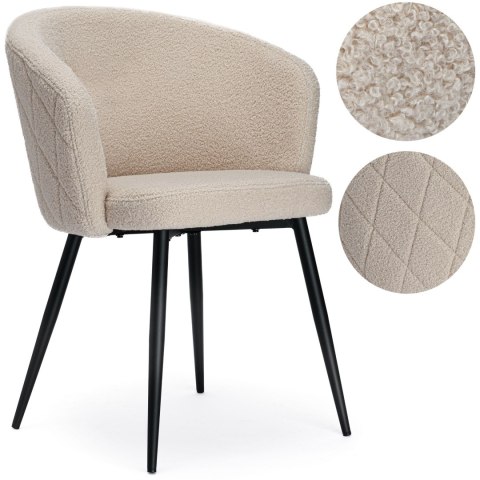 Krzesło boucle HAMPTON teddy beżowe Krzesło boucle HAMPTON teddy beżowe