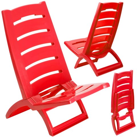 Krzesło plażowe TIRRENO czerwone Krzesło plażowe TIRRENO czerwone