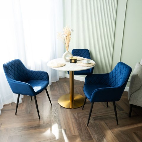 Krzesło welurowe HAVANA VELVET granatowe Krzesło welurowe HAVANA VELVET granatowe